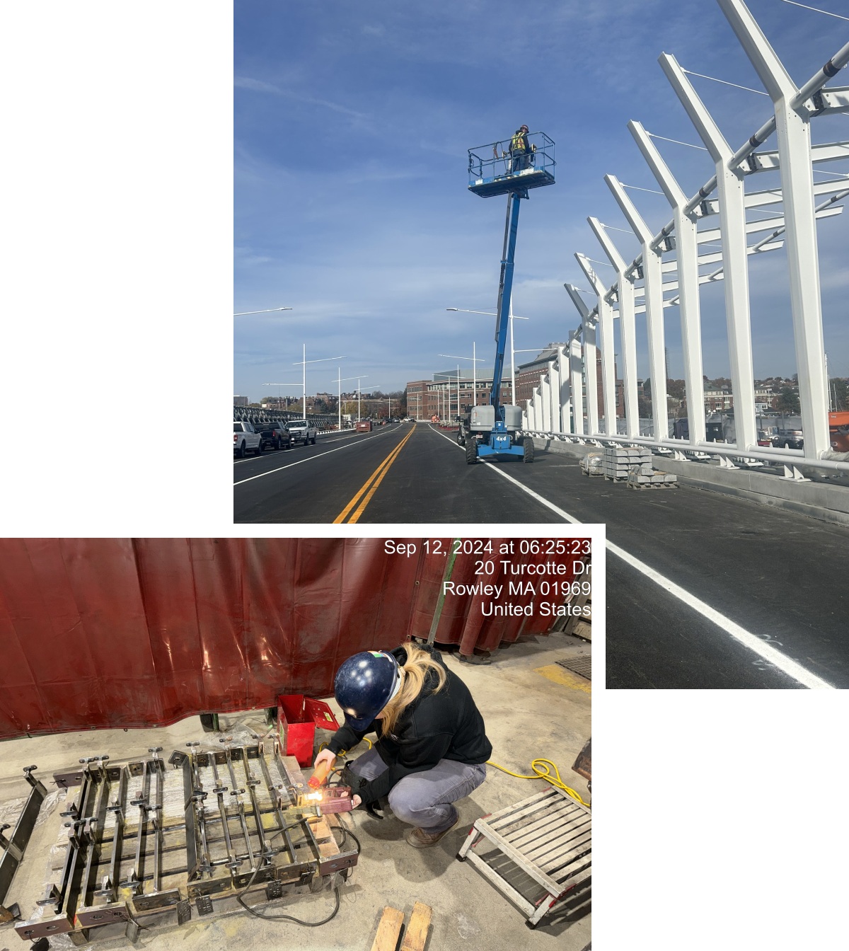 Elevated platform on bridge construction